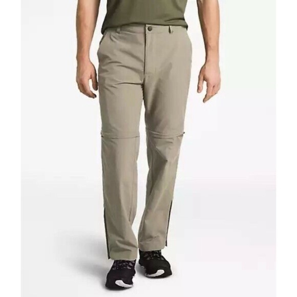 The North Face Horizon Convertible Pants Mens Dune Beige Hiking Camping Cargo - Picture 1 of 7